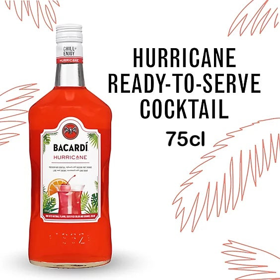 Bacardi Hurricane Rum Cocktail 75cl